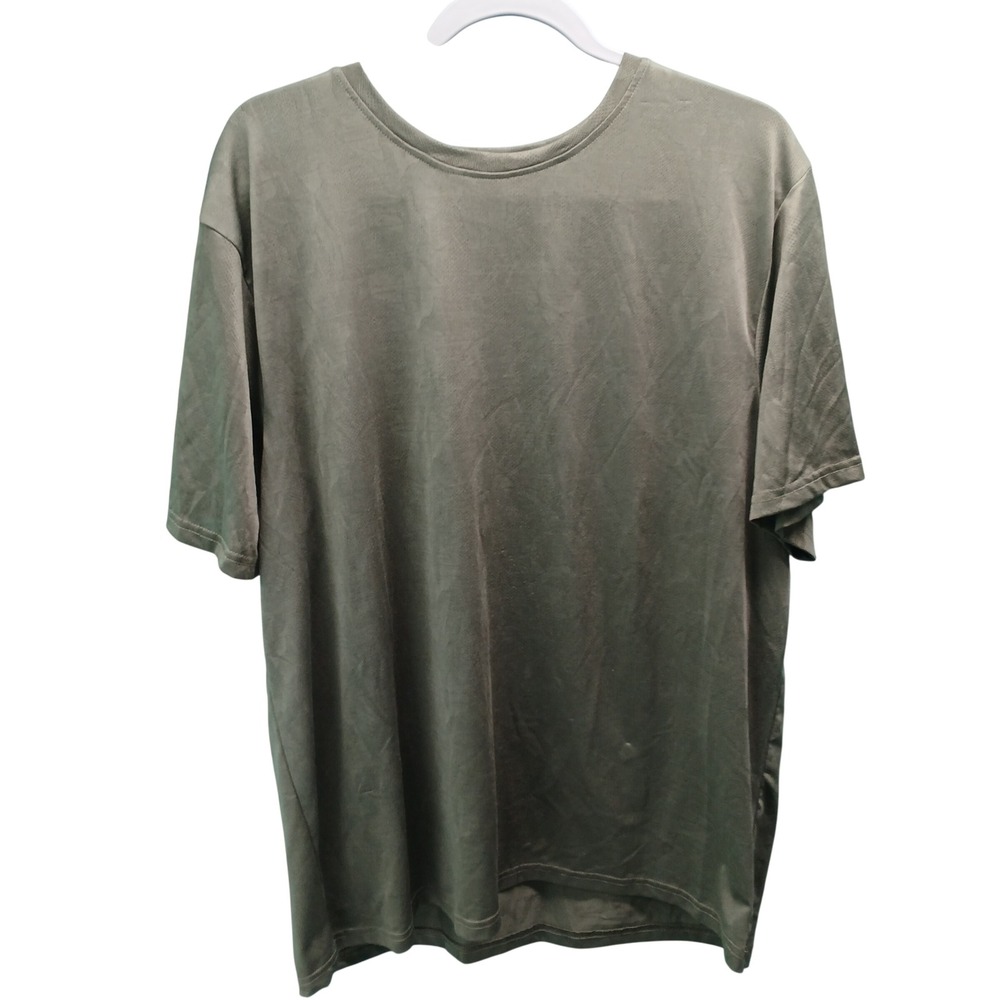 PAJARI Mens Olive Green Textured Performance T Shirt‎ XL TG Athletic